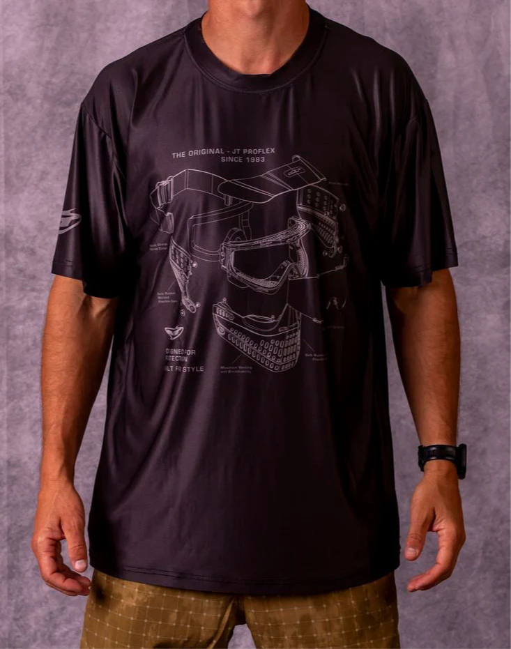 JT Stretchy Soft T Shirt  - Pro Flex Schematics - Black