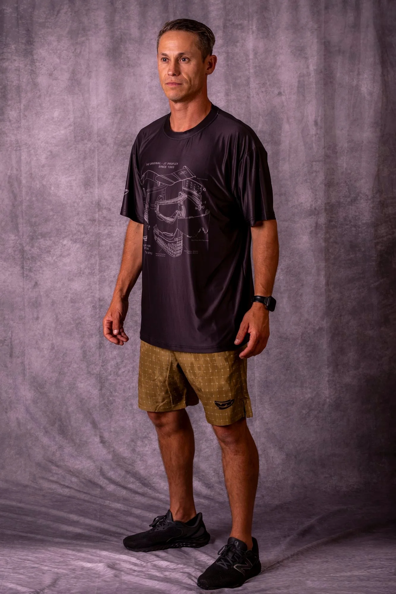JT Stretchy Soft T Shirt  - Pro Flex Schematics - Black - Image 2