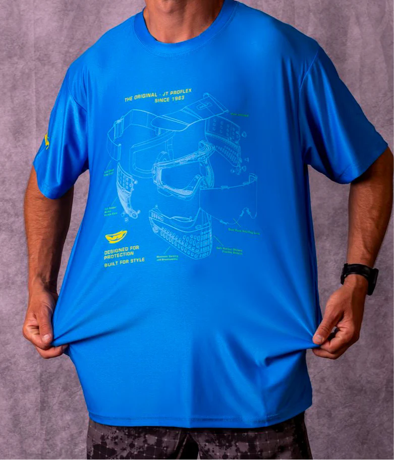 JT Stretchy Soft T Shirt  - Pro Flex Schematics - Blue - Image 5