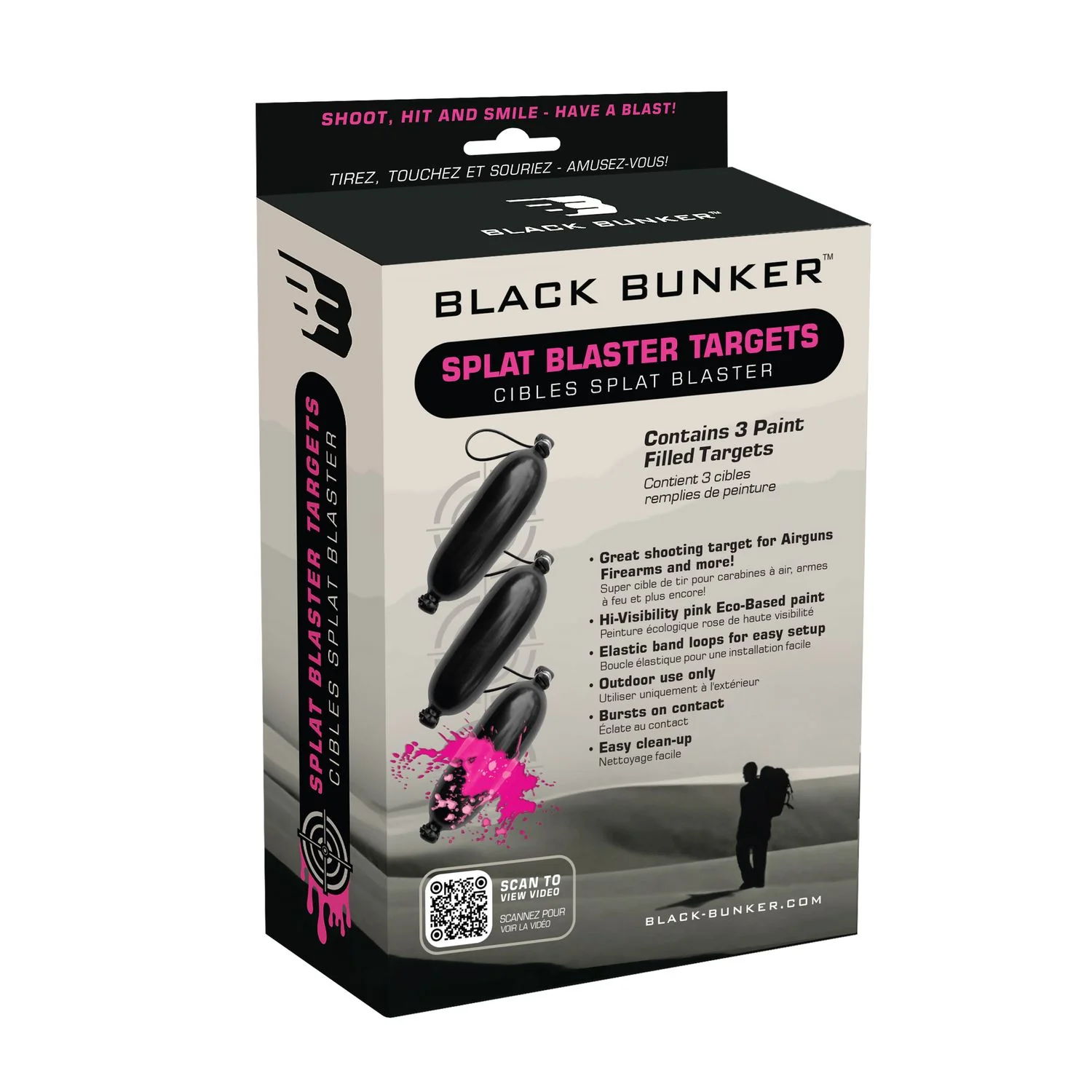 Black Bunker Splat Blaster Shooting Target, 3 pack - Image 3