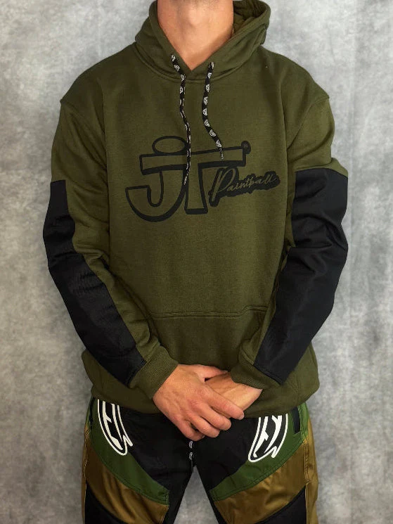 JT Grind Playing Hoodie - Olive Green - Image 2