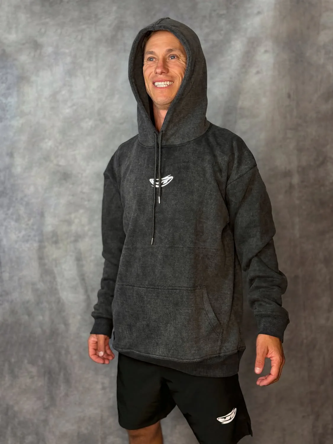 JT Pull Over Hoodie - Stonewash - Black