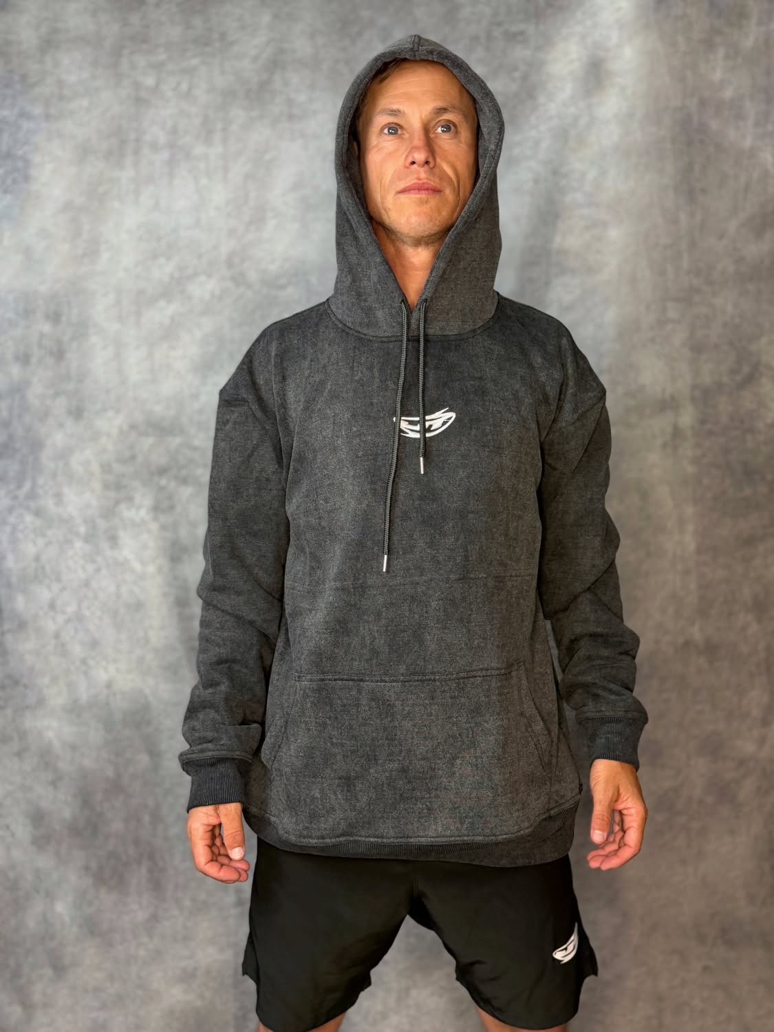 JT Pull Over Hoodie - Stonewash - Black - Image 3