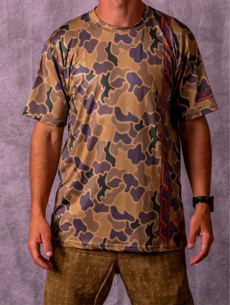 JT Stretch Air T-Shirt - Racing Camo - Hunter Orange